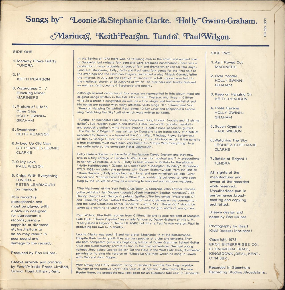 Various-Folk Folk In Sandwich - Autographed UK vinyl LP album (LP record)