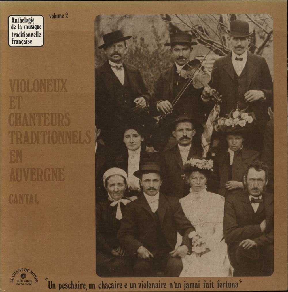 Various-Folk Violoneux Et Chanteurs Traditionnels En Auvergne - Le Cantal French vinyl LP album (LP record) LDX74635