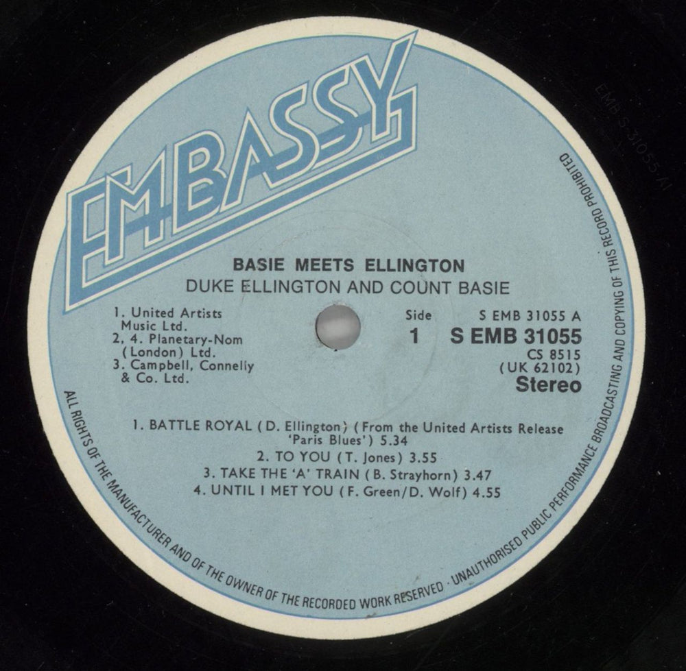 Various-Jazz Basie Meets Ellington UK vinyl LP album (LP record) V-JLPBA470870