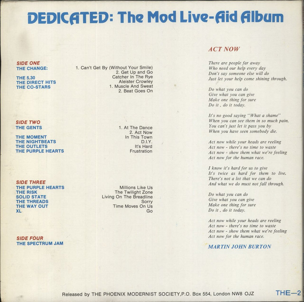 Various-Mod & 2-Tone Dedicated: The Mod Live-Aid Alldayer UK 2-LP vinyl record set (Double LP Album)