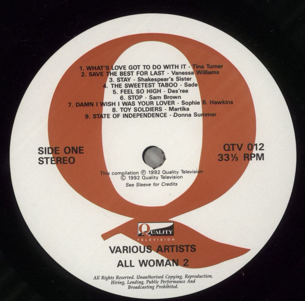 Various-Pop All Woman 2 UK vinyl LP album (LP record) 7VALPAL877091