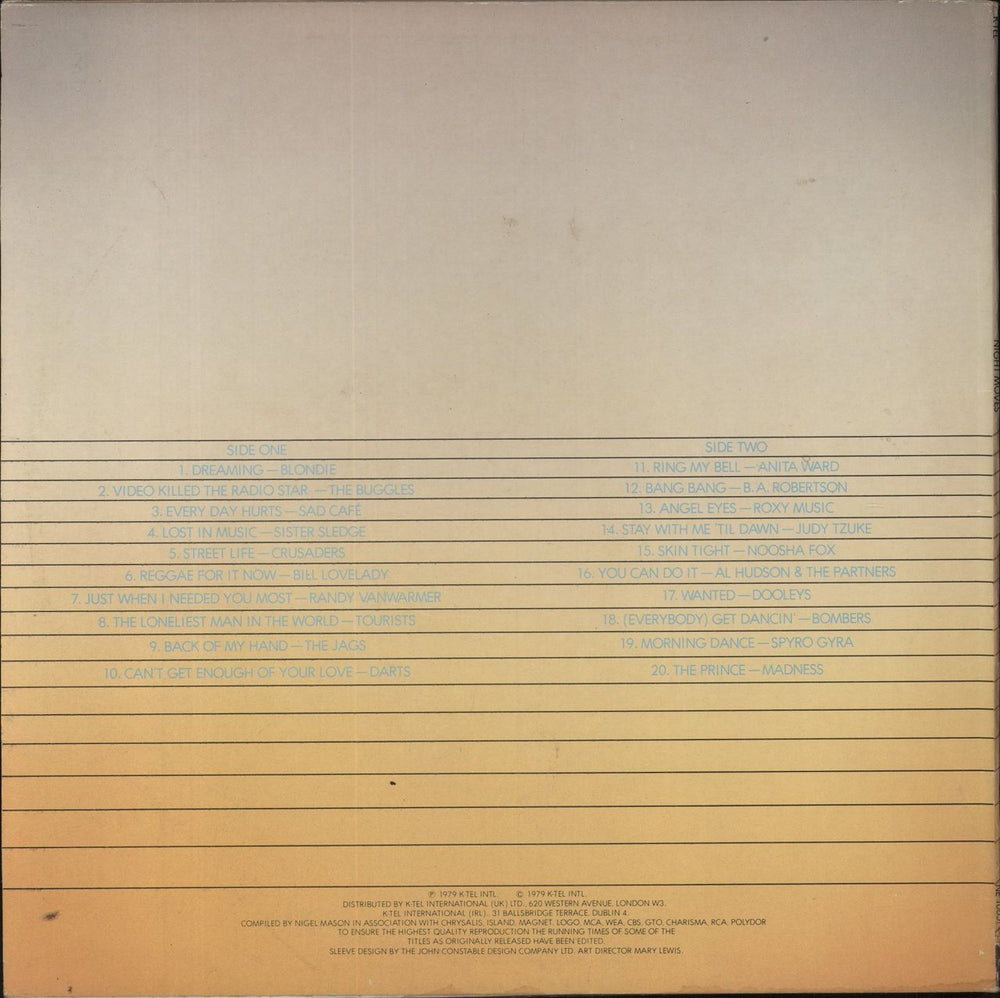 Various-Pop Night Moves UK vinyl LP album (LP record)