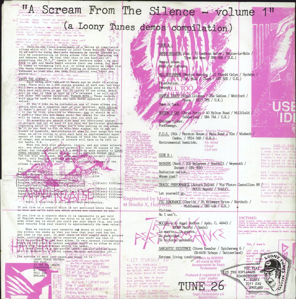 Various-Punk & New Wave A Scream From The Silence Volume 1 UK vinyl LP album (LP record)