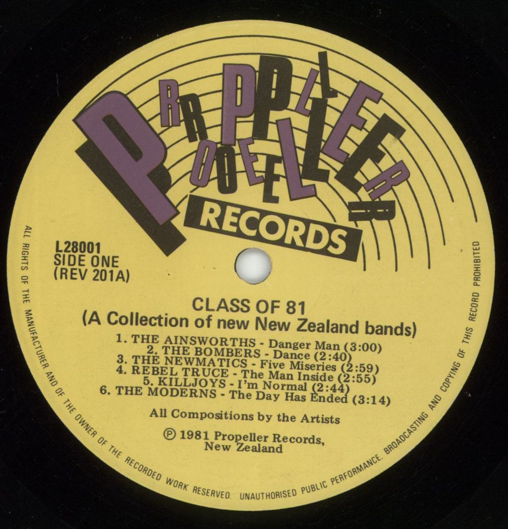 Various-Punk & New Wave Class Of 81 New Zealand vinyl LP album (LP record) PVALPCL879888