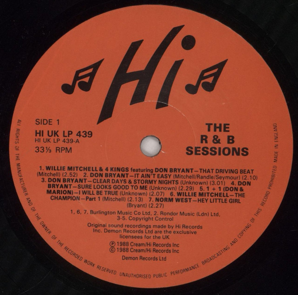Various-Soul & Funk Hi Records - The R & B Sessions UK vinyl LP album (LP record) SJFLPHI861049