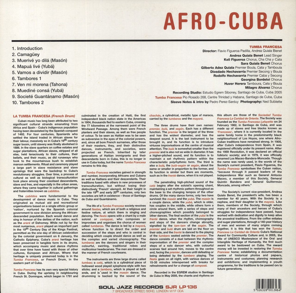 Various-World Music Afro-Cuban Music From The Roots UK 2-LP vinyl record set (Double LP Album) 5026328001364