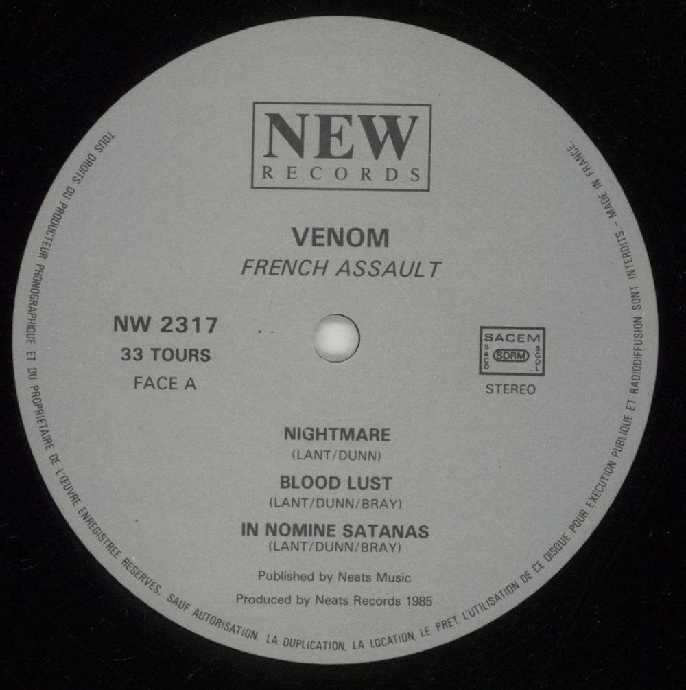 Venom French Assault French 12" vinyl single (12 inch record / Maxi-single) VNM12FR869734
