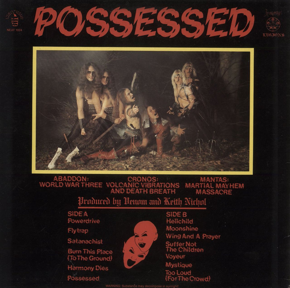 Venom Possessed - EX UK vinyl LP album (LP record)