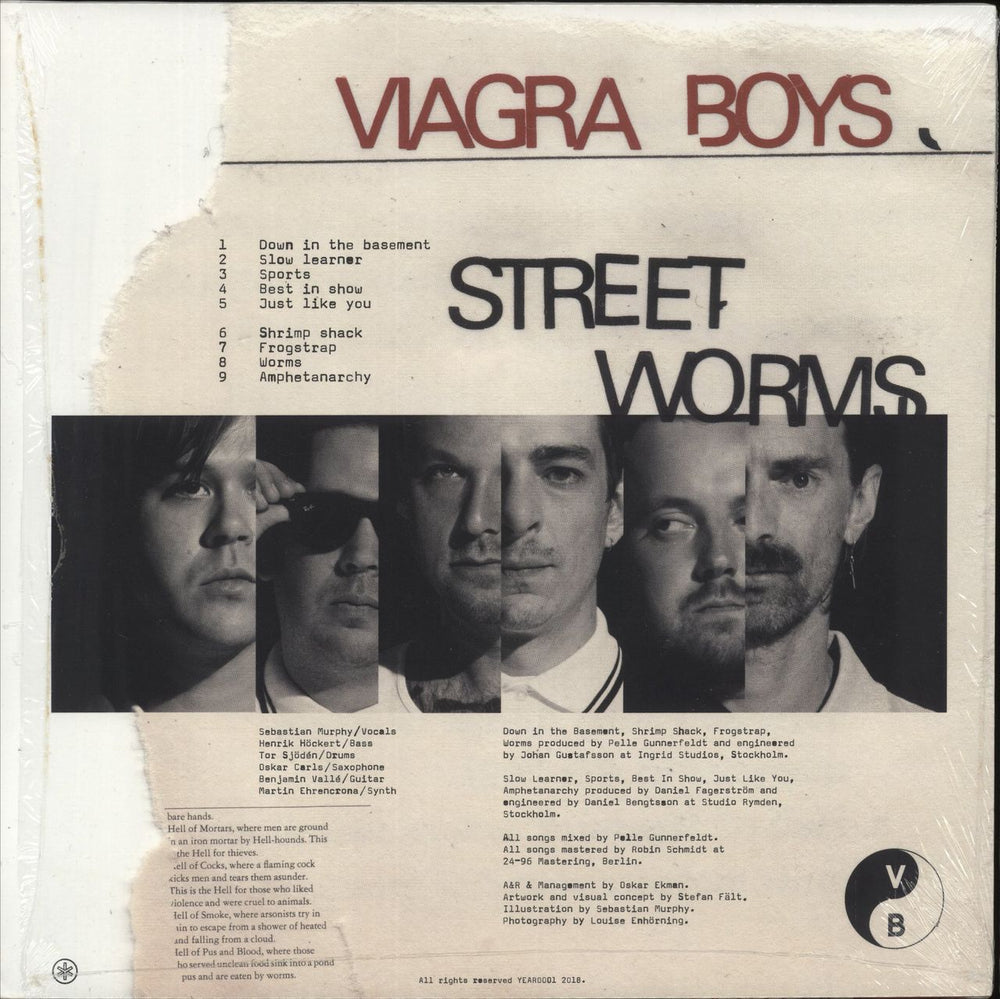Viagra Boys Street Worms - 180g Clear Vinyl - Autographed Swedish vinyl LP album (LP record) 5056167111719