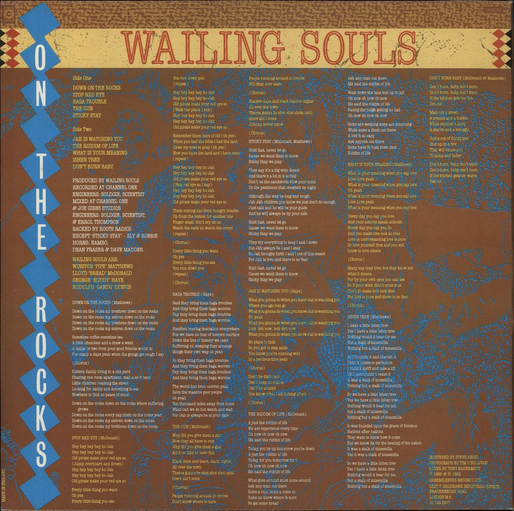 Wailing Souls On The Rocks UK vinyl LP album (LP record)