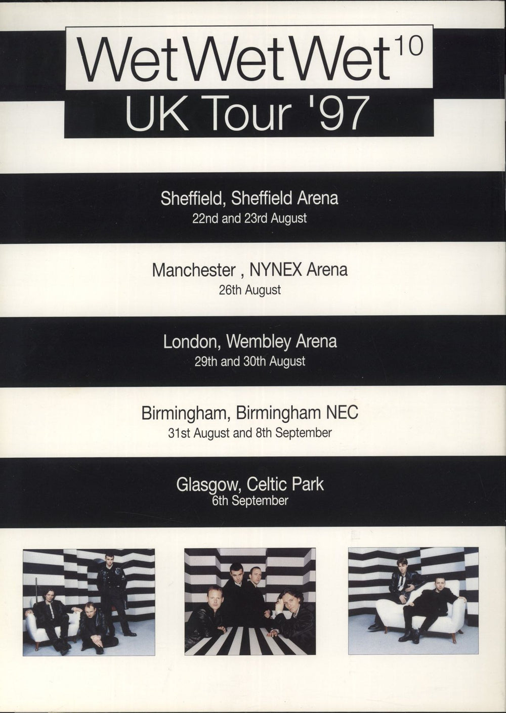Wet Wet Wet UK Tour '97 + 2 Ticket Stubs UK tour programme