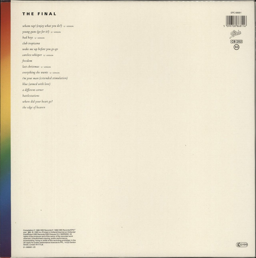 Wham The Final - Picture stickered sleeve Dutch 2-LP vinyl record set (Double LP Album) 5099708868116