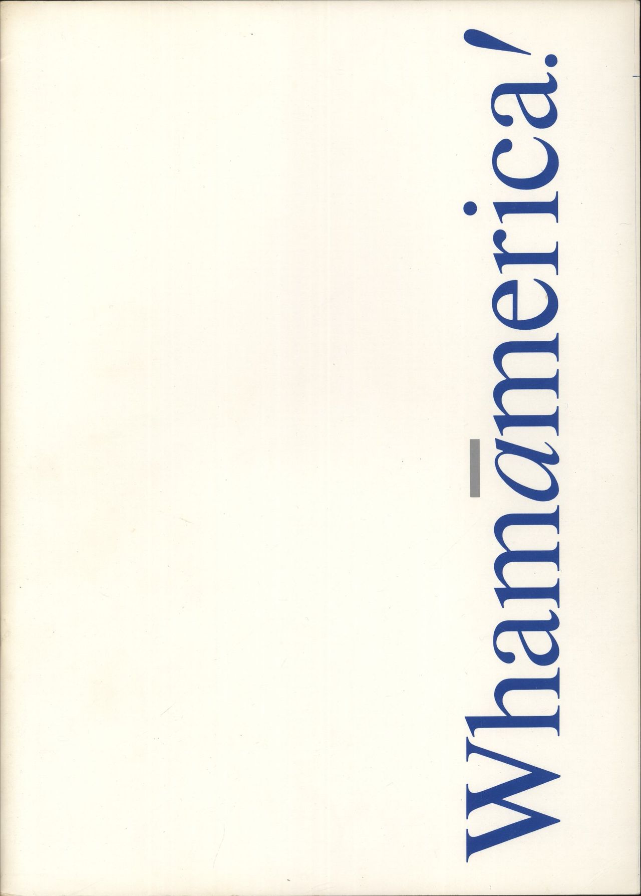 Wham Whamamerica! US tour programme TOUR PROGRAMME
