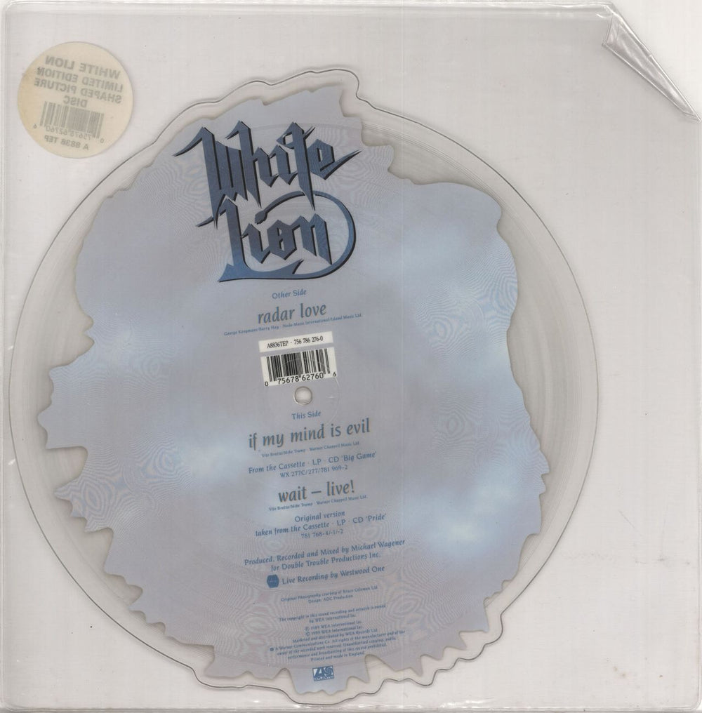 White Lion Radar Love UK shaped picture disc (picture disc vinyl record) WHTSHRA01276