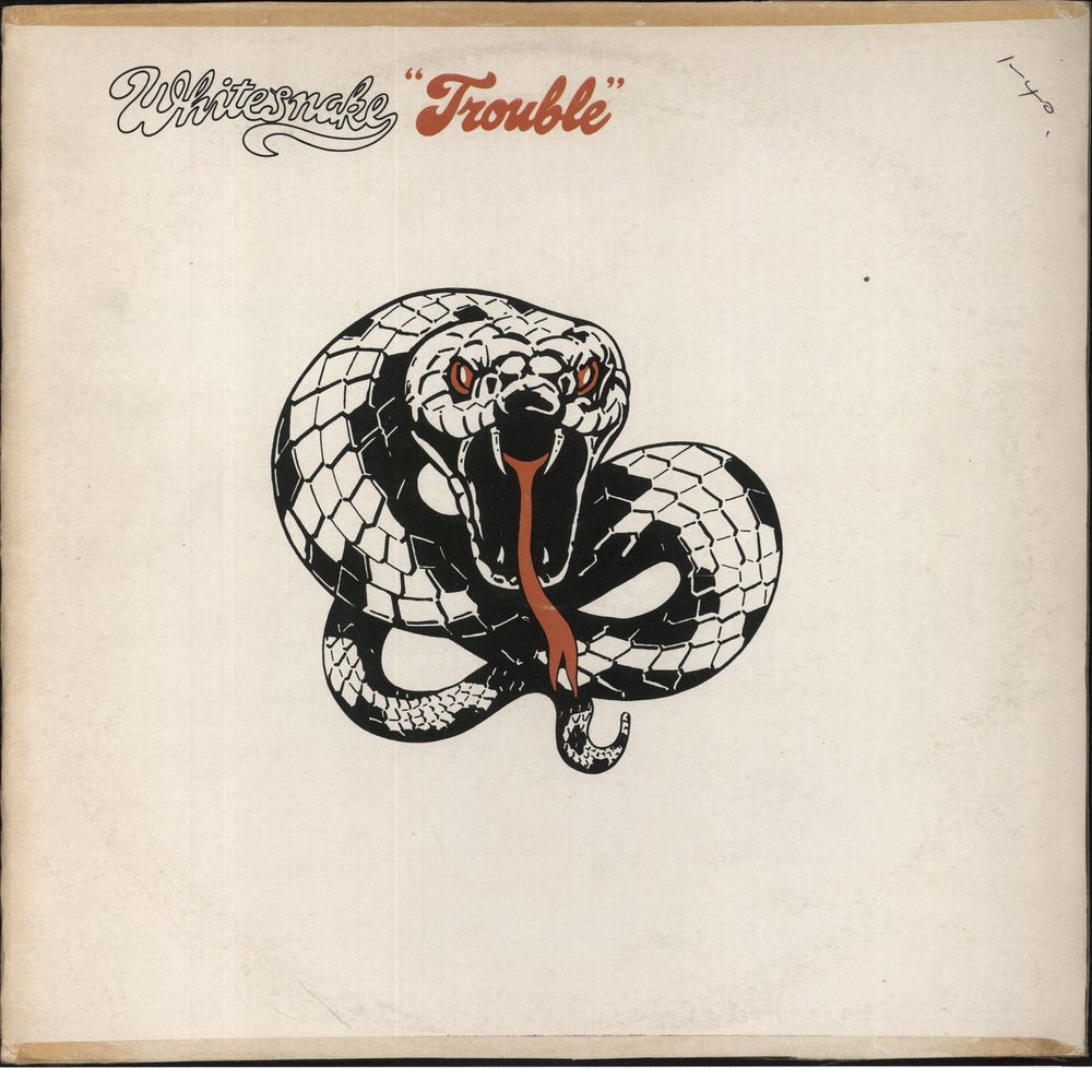 Whitesnake Trouble - White Label Test Pressing & Proof Sleeve UK vinyl LP album (LP record) INS3022