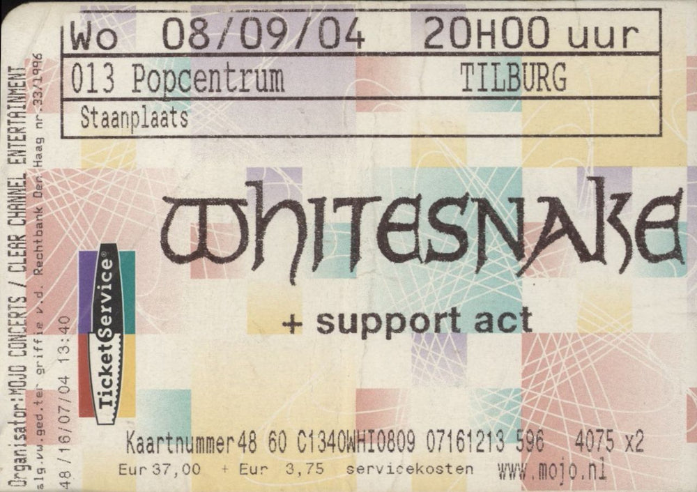 Whitesnake World Tour 2004-05 + Ticket stub UK tour programme WHITRWO649506