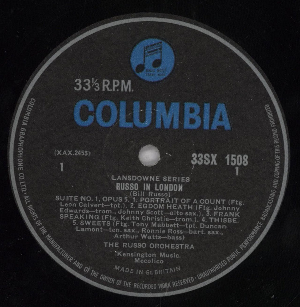 William Russo Russo In London UK vinyl LP album (LP record) 62MLPRU836211