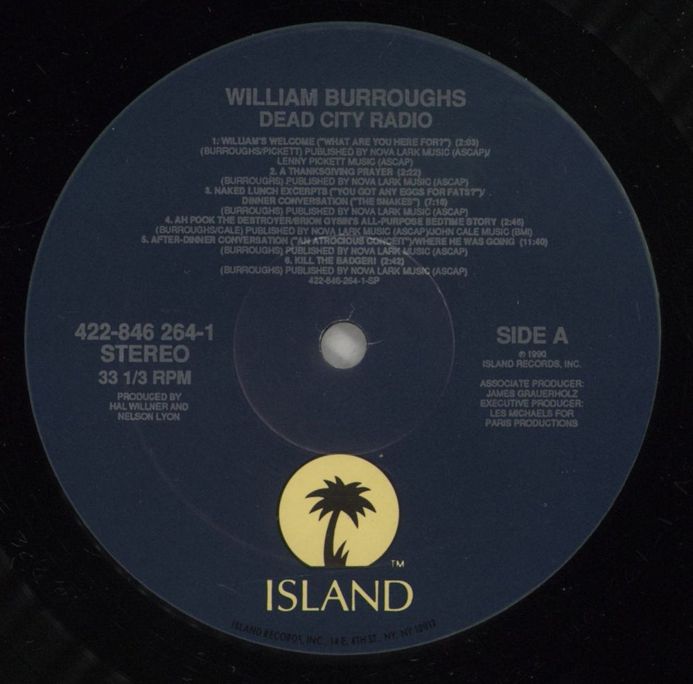 William S. Burroughs Dead City Radio US vinyl LP album (LP record) WBULPDE112800