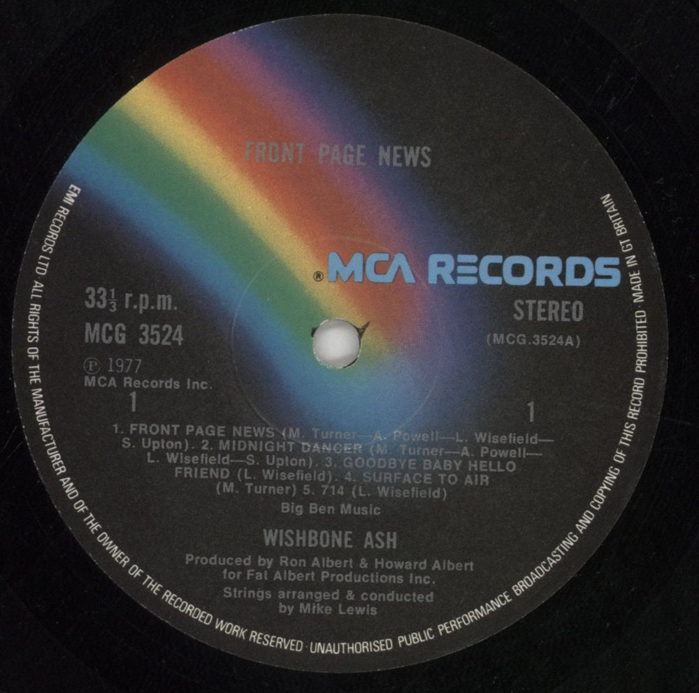 Wishbone Ash Front Page News UK vinyl LP album (LP record) WSHLPFR329359