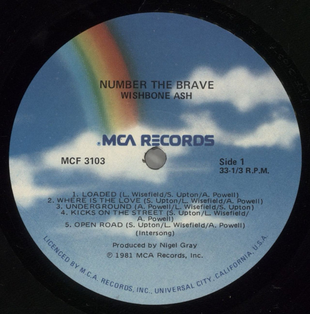 Wishbone Ash Number The Brave Australian vinyl LP album (LP record) WSHLPNU879664