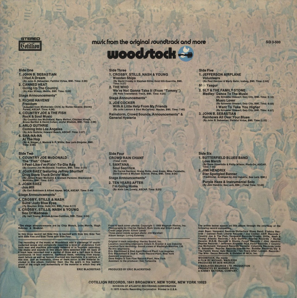 Woodstock Woodstock - Hype Stickered Sleeve US 3-LP vinyl record set (Triple LP Album)