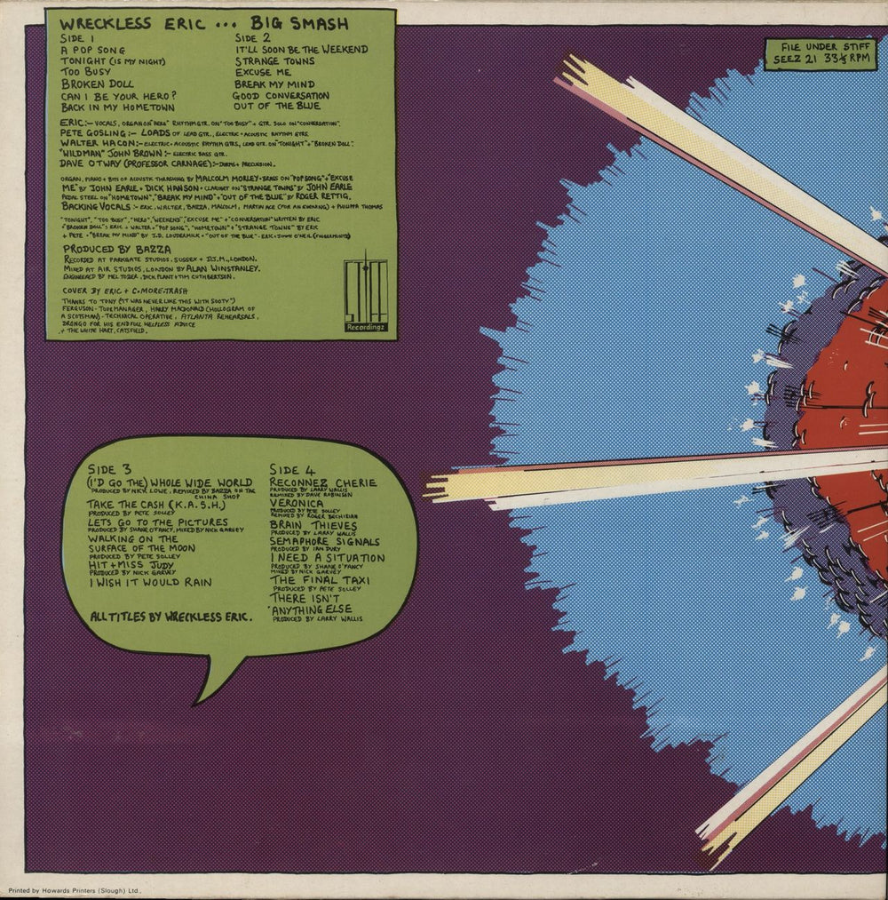 Wreckless Eric Big Smash! UK 2-LP vinyl record set (Double LP Album)