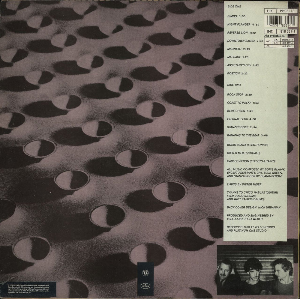 Yello Solid Pleasure UK vinyl LP album (LP record)