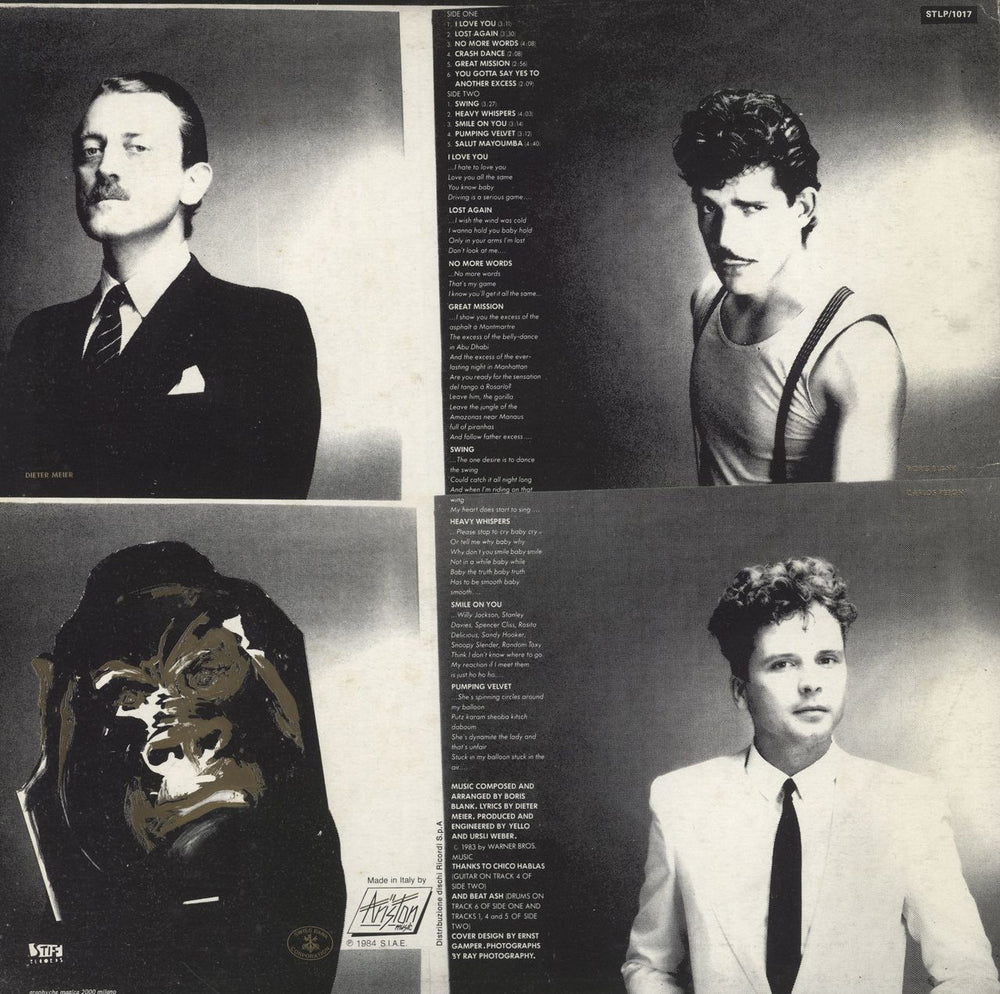 Yello You Gotta Say Yes To Another Excess Italian vinyl LP album (LP record)