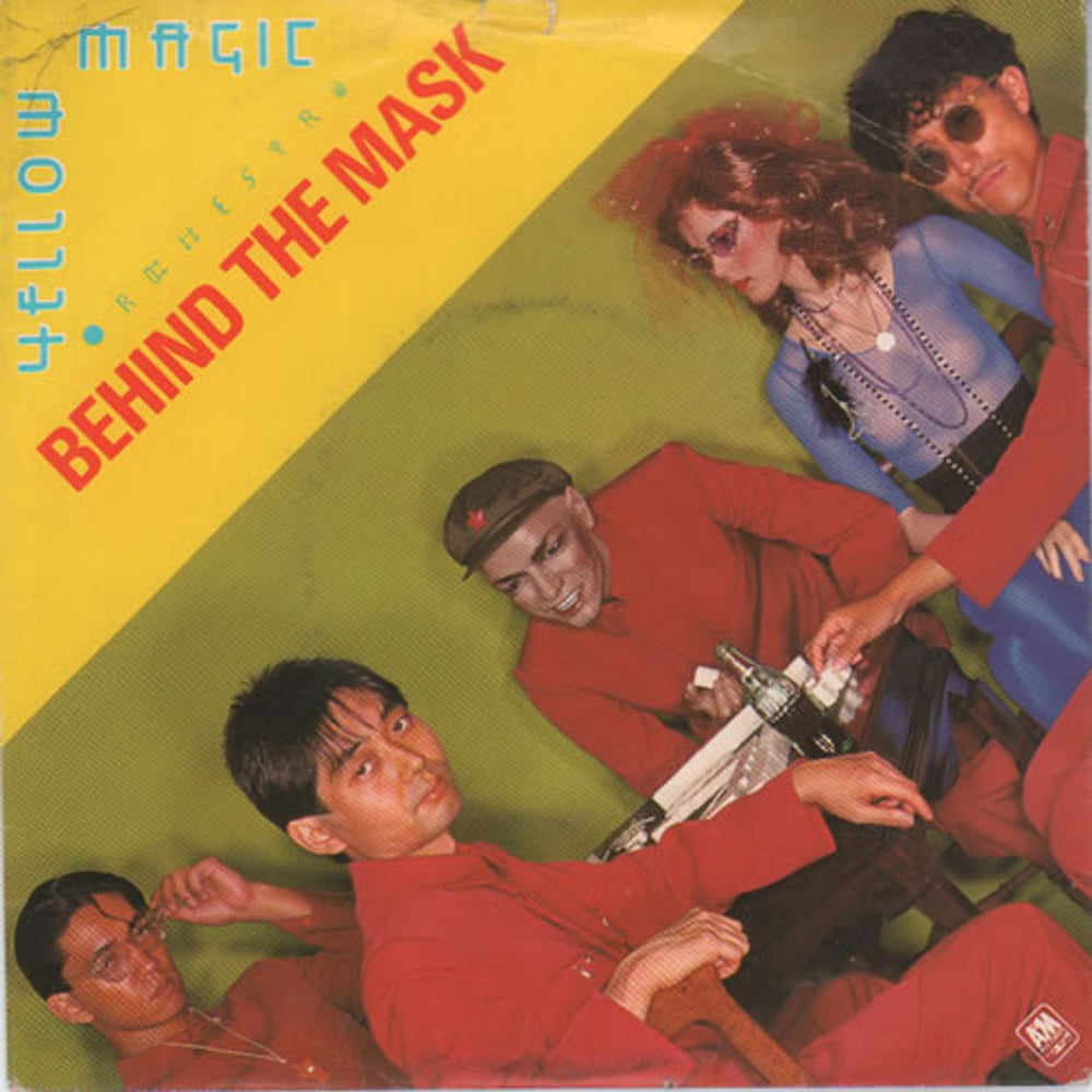Yellow Magic Orchestra Behind The Mask - Yellow Vinyl UK 7" vinyl single (7 inch record / 45) AMS7559