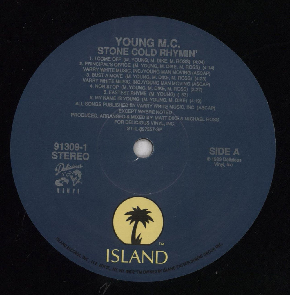 Young MC Stone Cold Rhymin' US vinyl LP album (LP record) Y.MLPST848148