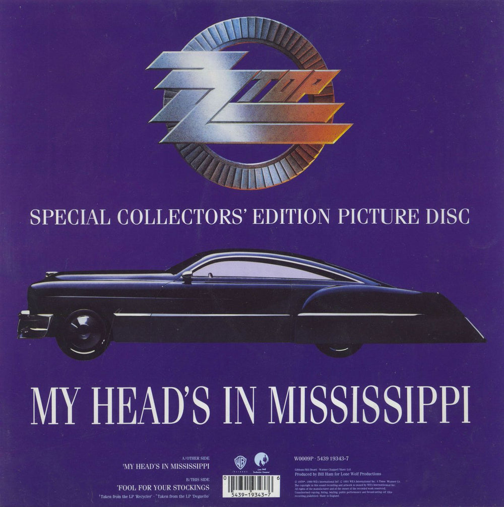 ZZ Top My Head's In Mississippi - Tea-Stain UK shaped picture disc (picture disc vinyl record) 054391934376