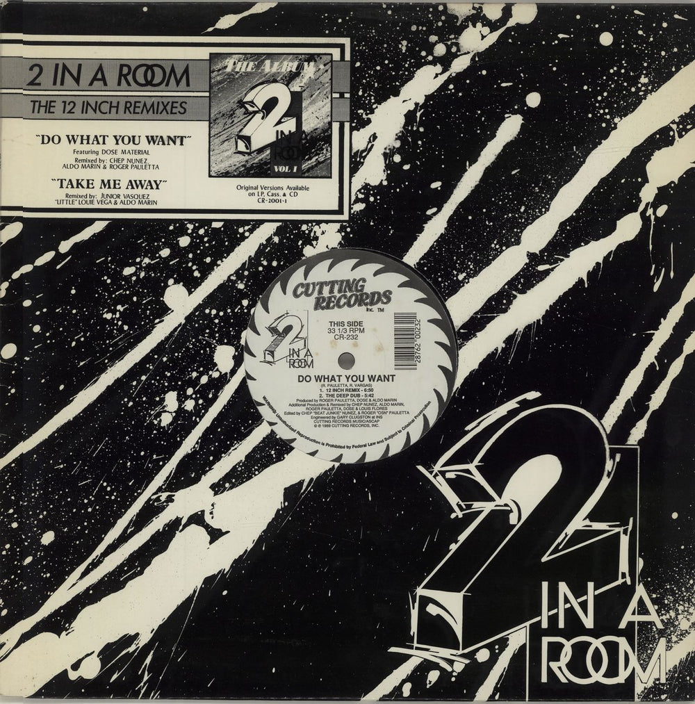 2 In A Room Do What You Want US 12" vinyl single (12 inch record / Maxi-single) CR-232