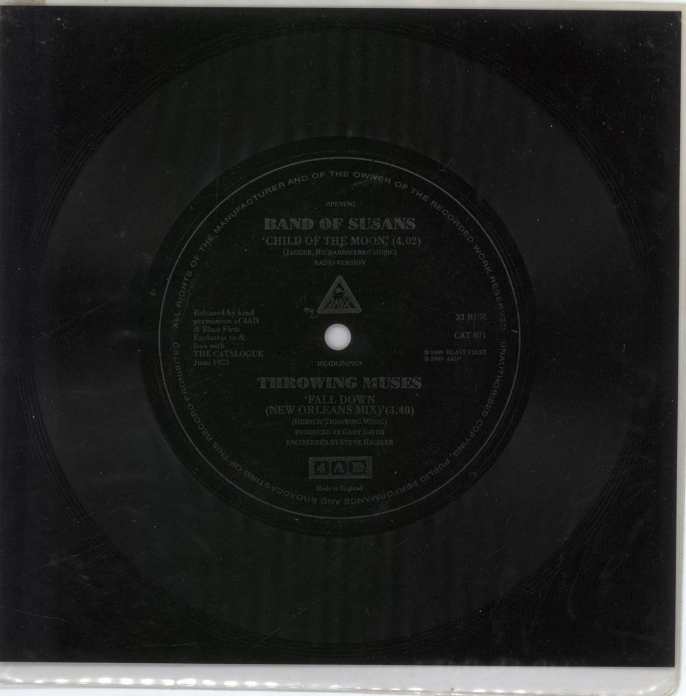 4.A.D.  Flexi Sampler UK Promo 7" vinyl single (7 inch record / 45) CAT071