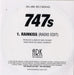 747s Rainkiss UK Promo CD-R acetate CD-R ACETATE