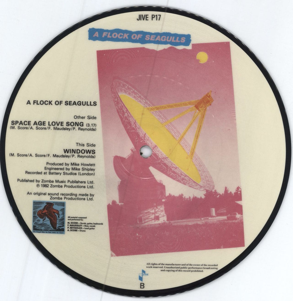 A Flock Of Seagulls Space Age Love Song UK 7" vinyl picture disc (7 inch picture disc single)