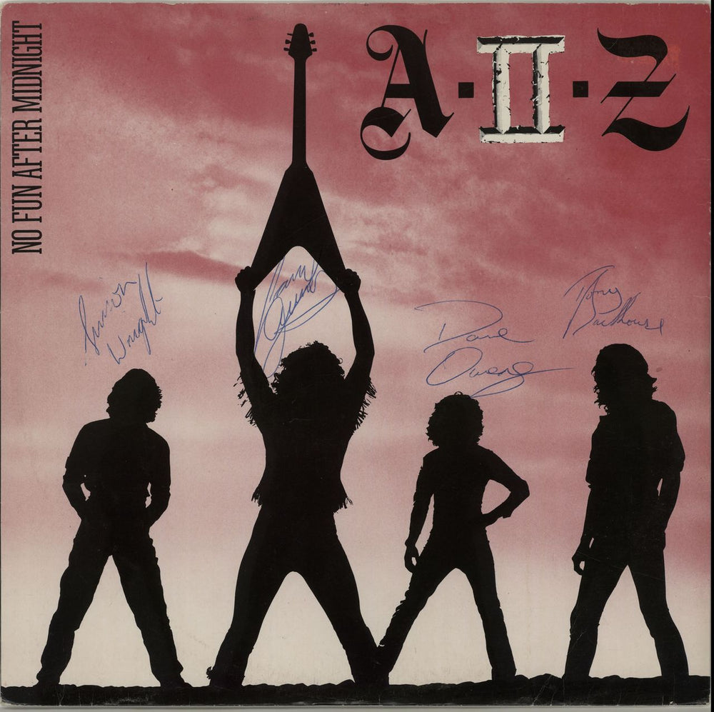 A II Z No Fun After Midnight - Red Vinyl - Autographed UK 12" vinyl single (12 inch record / Maxi-single) POSPX243