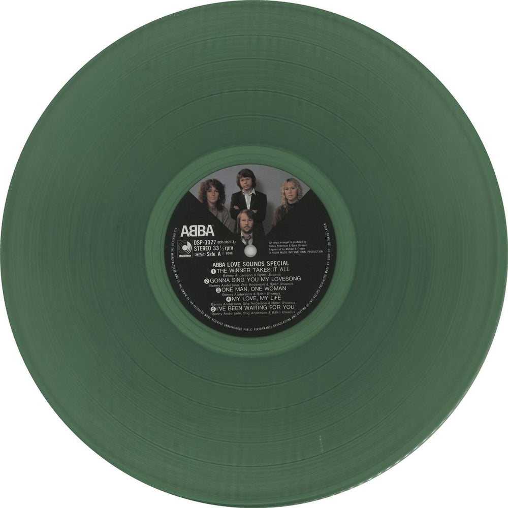 Abba Love Sounds Special - Green Vinyl + Stickered Sleeve + Obi Japanese vinyl LP album (LP record) ABBLPLO02196