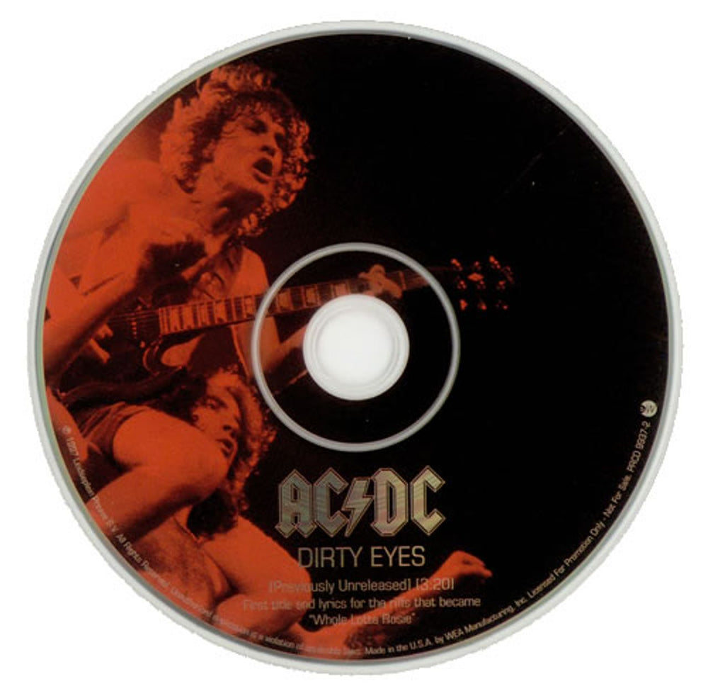 AC/DC Dirty Eyes US Promo CD single (CD5 / 5") PRCD9937-2