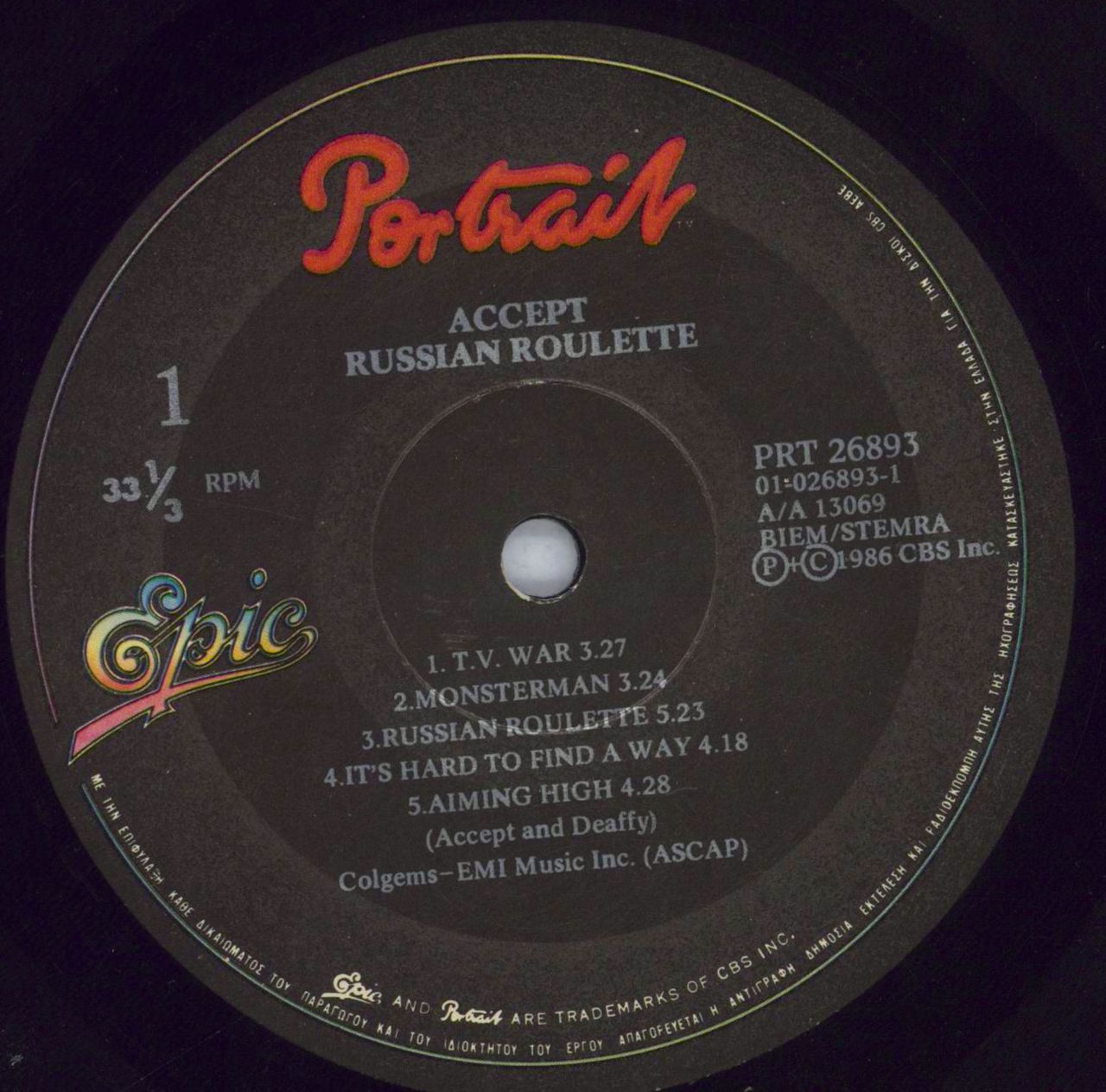 ACCEPT - Russian Roulette -  Music