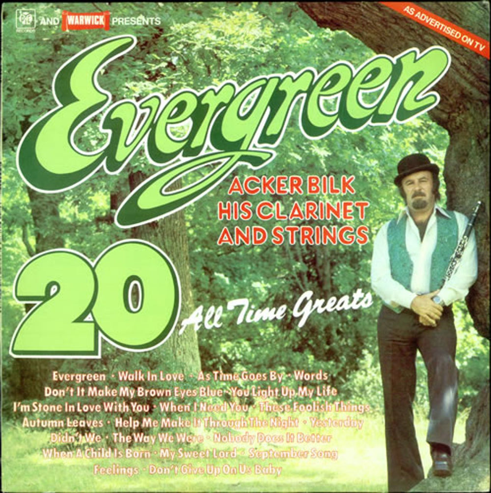 Acker Bilk Evergreen - 20 All Time Greats UK vinyl LP album (LP record) PW5045