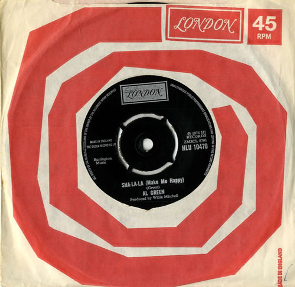 Al Green Sha-La-La (Make Me Happy) UK 7" vinyl single (7 inch record / 45) HLU10470