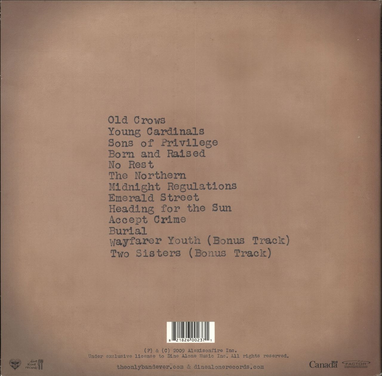 Alexisonfire Old Crows/Young Cardinals Grey and Red Vinyl Canadian 2