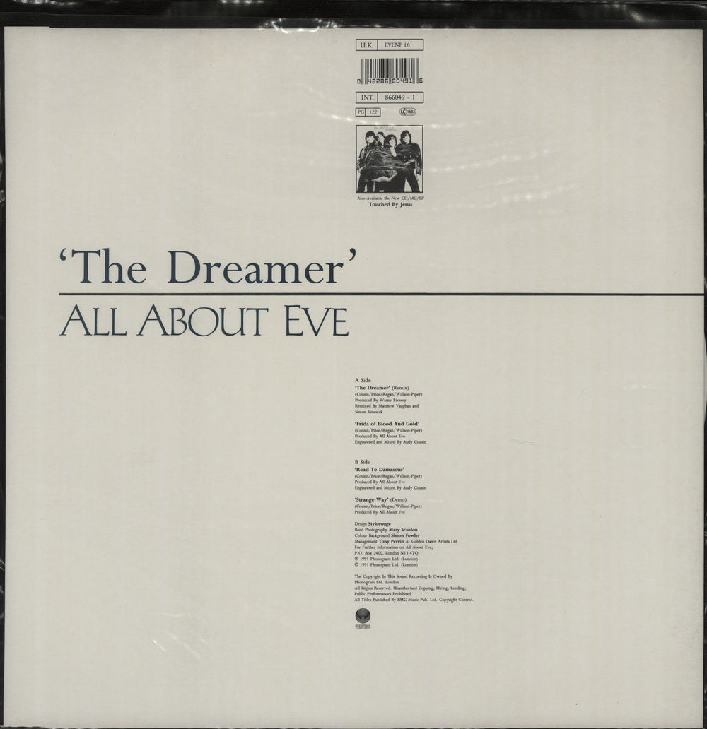 All About Eve The Dreamer UK 12" vinyl picture disc (12 inch picture record) AAE2PTH04769