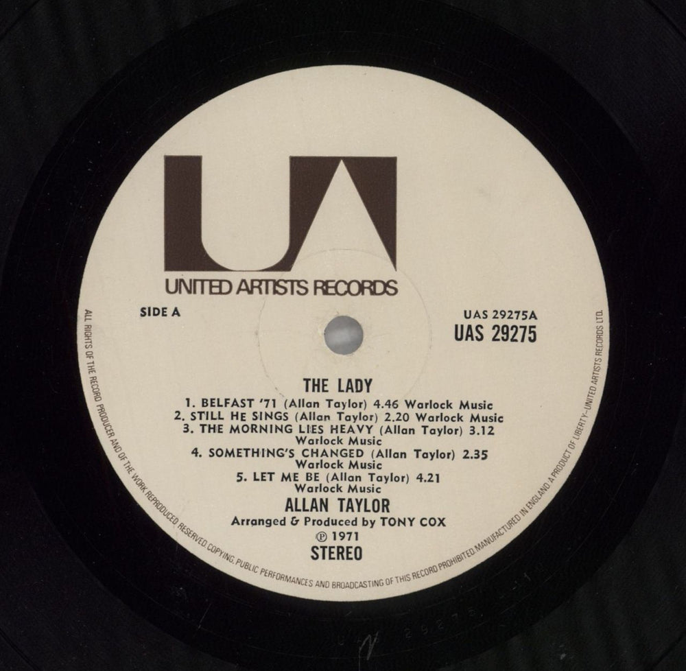 Allan Taylor The Lady - Textured Sleeve UK vinyl LP album (LP record)
