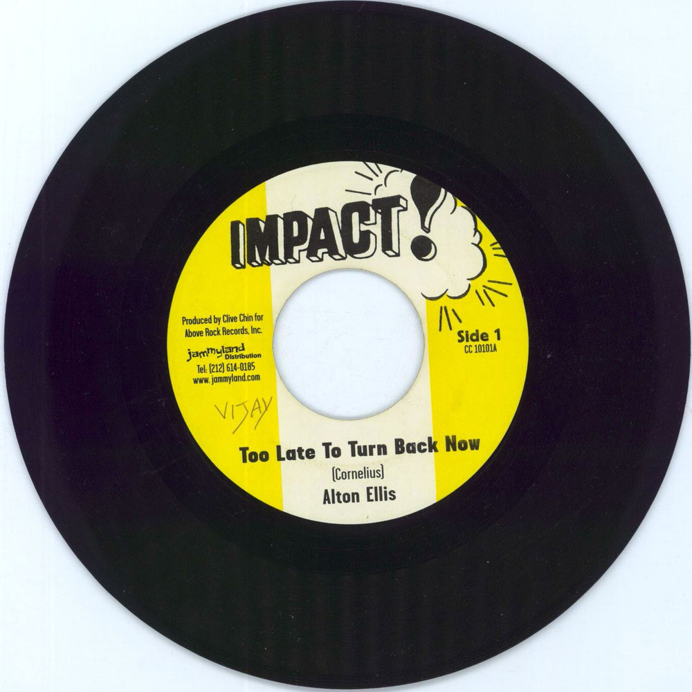 Alton Ellis Too Late To Turn Back Now / Too Late US 7" vinyl single (7 inch record / 45) CC10101