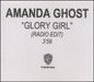 Amanda Ghost Glory Girl - Radio Edit UK Promo CD-R acetate CD-R ACETATE