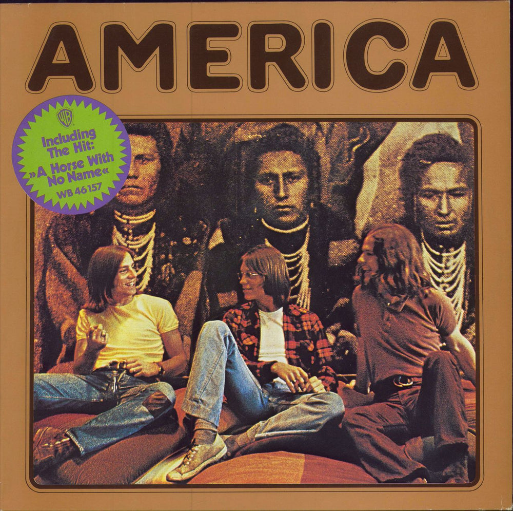 America America - hypesticker German vinyl LP album (LP record) WB46157