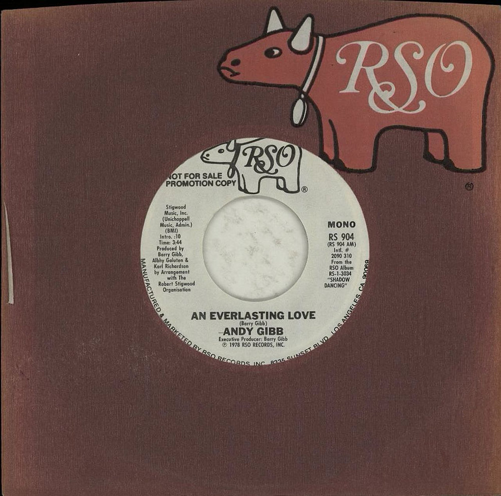 Andy Gibb An Everlasting Love US Promo 7" vinyl single (7 inch record / 45) AGI07AN119825