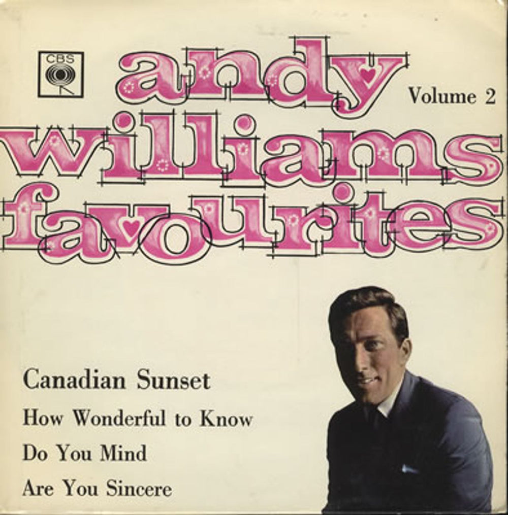 Andy Williams Favourites Vol. 2 EP - P/S UK 7" vinyl single (7 inch record / 45) EP6055