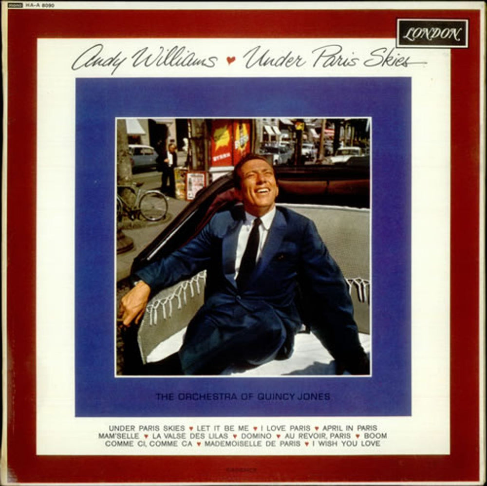 Andy Williams Under Paris Skies UK vinyl LP album (LP record) HA-A8090